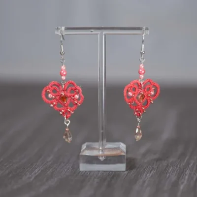 Orecchini | Cuore corallo