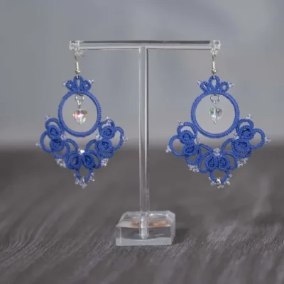 Orecchini | Chandelier e cerchio viola