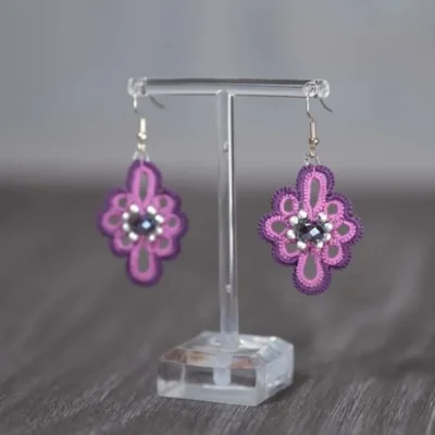 Orecchini | Fiore viola
