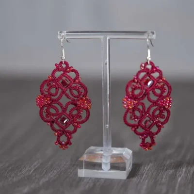 Orecchini | Doppio cuore rosso